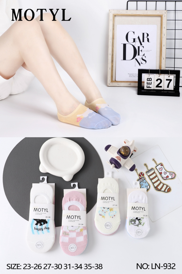 Stopki damskie Roz 23-38, Mix kolor Paczka 40 szt